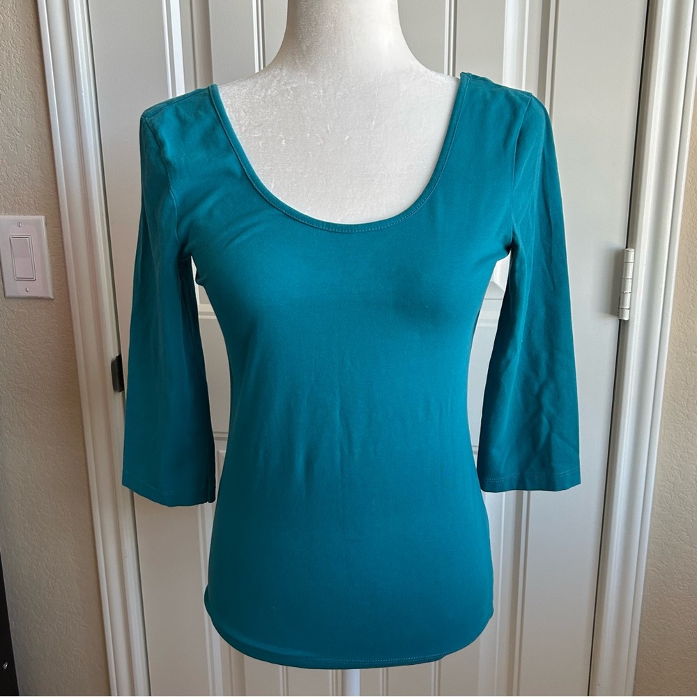 H&M Teal 3/4 Sleeve Tee